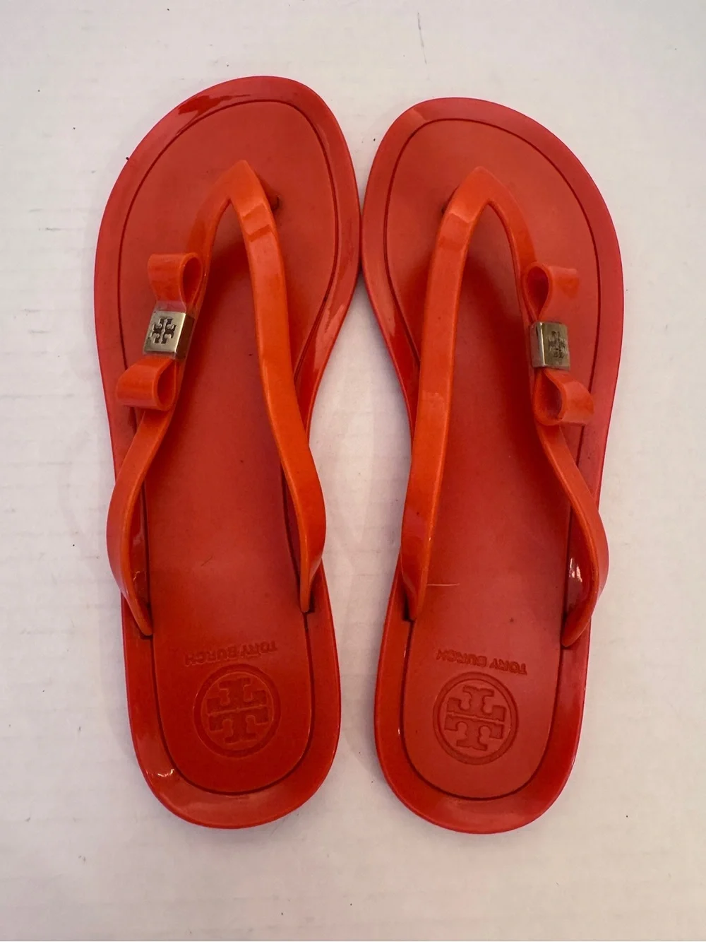 Tory Burch  Sandals  Jelly Orange  Thong /slip On Sandals Size 9M Summer Preppy